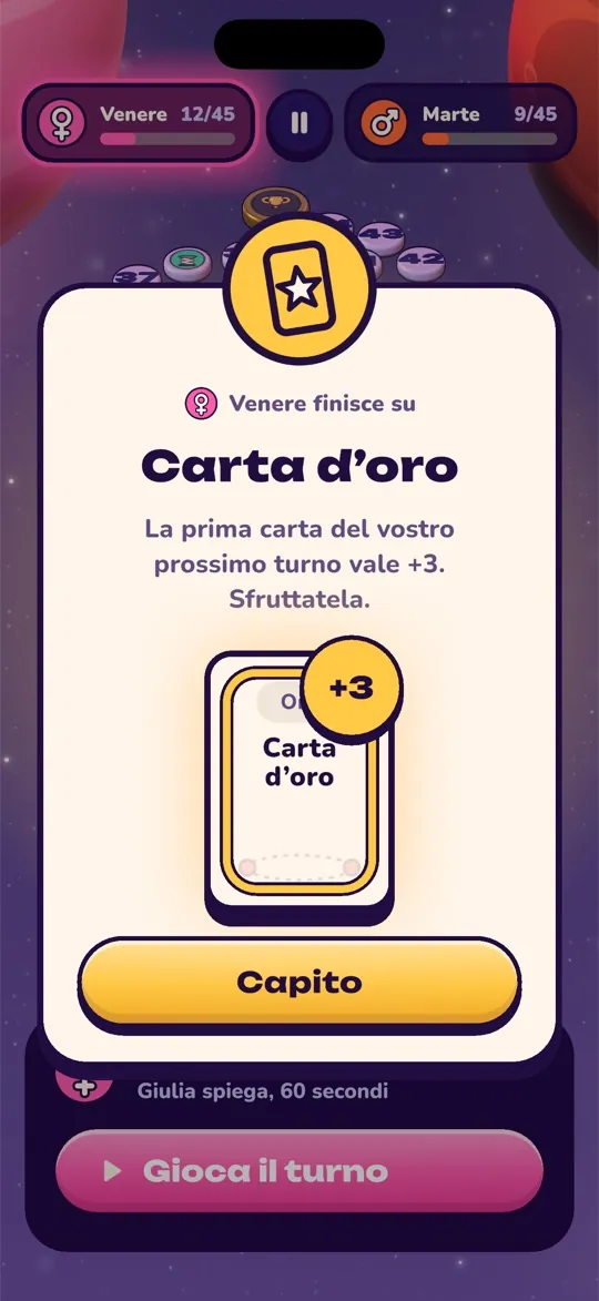 Casella speciale Carta d'oro: la carta successiva vale tre punti