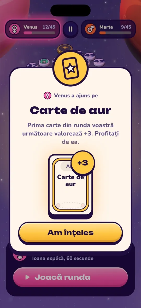 Câmpul special Carte de aur: următoarea carte valorează trei puncte